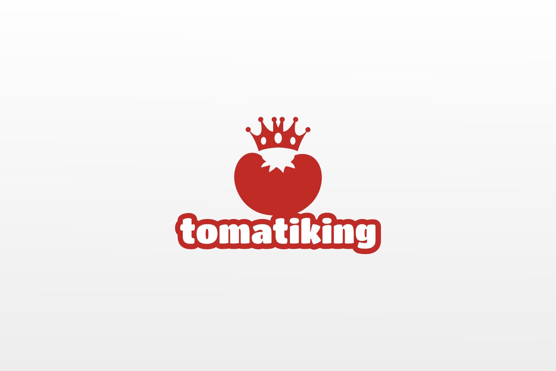 King tomato logo design template preview image.