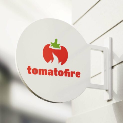 Tomato fire logo vector template cover image.