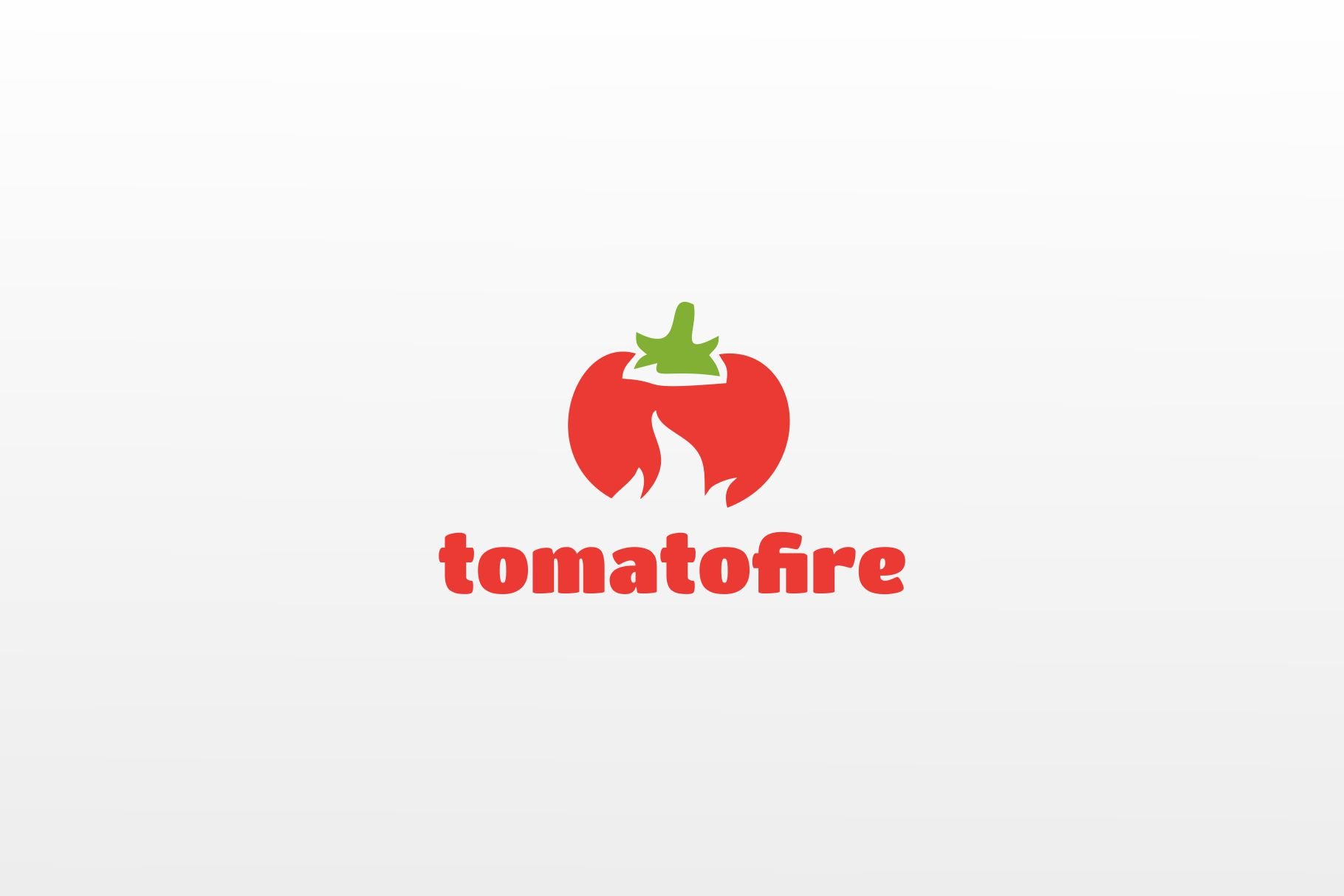 Tomato fire logo vector template preview image.