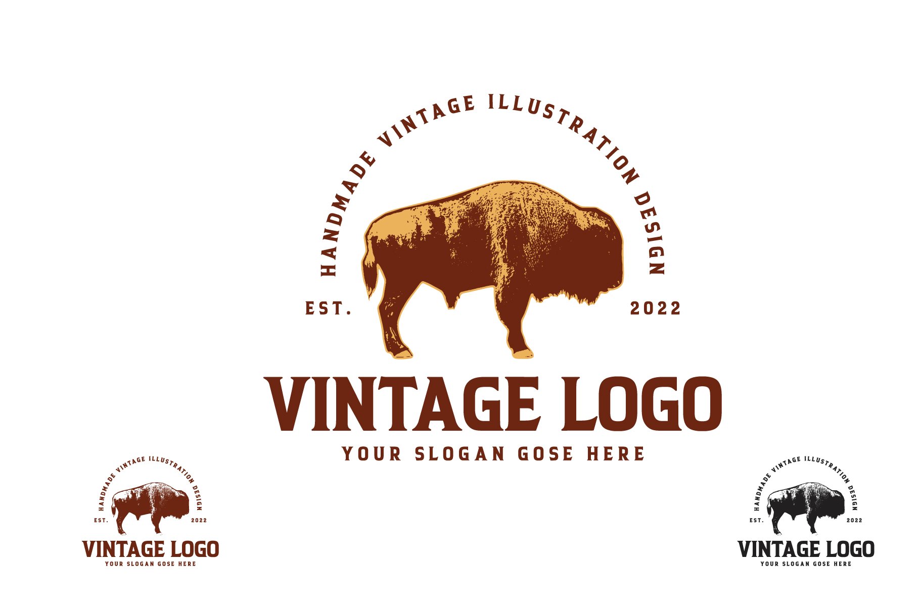 Vintage Bison Logo Design cover image.