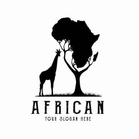 giraffe and tree shaped map africa cover image.