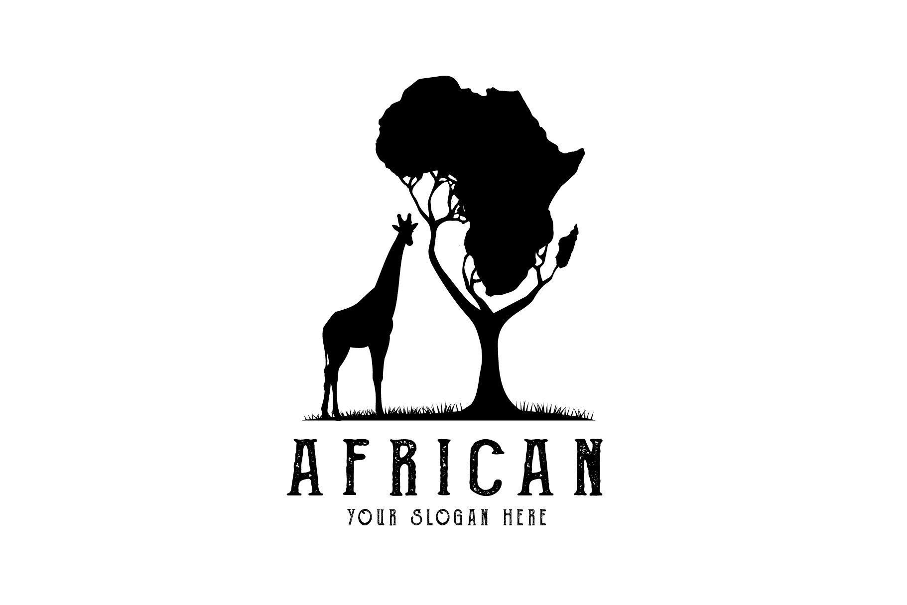 giraffe and tree shaped map africa cover image.
