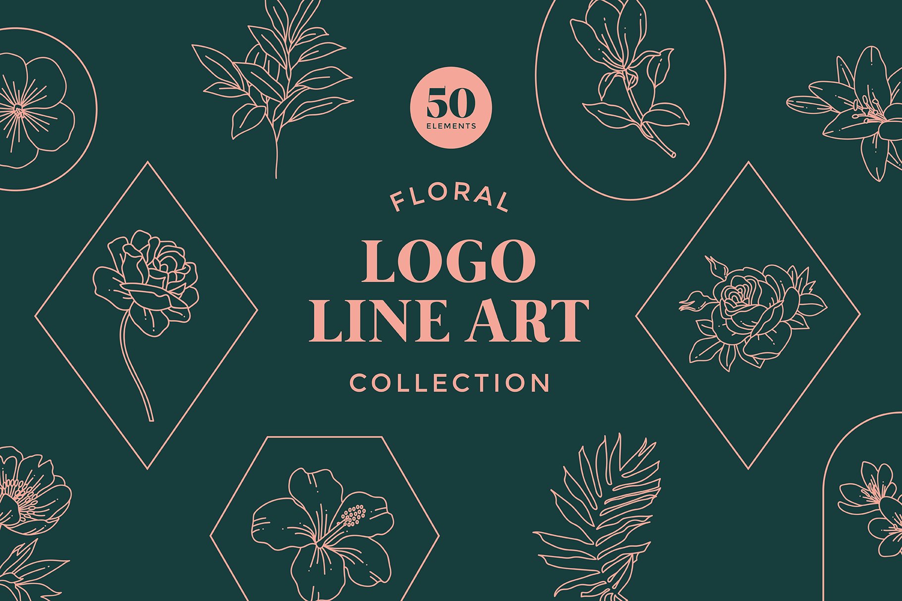 Floral Logo Line Art Set cover image.
