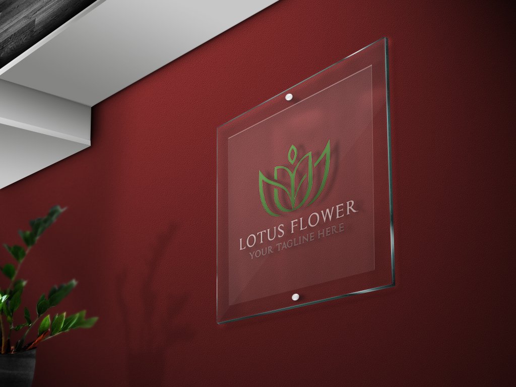 logo on glass or poster 724