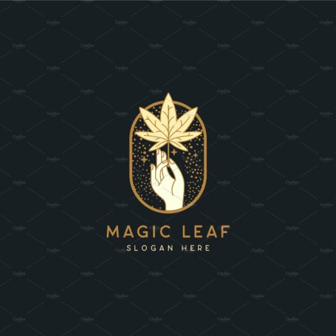 Magic Leaf Cannabis Logo Template cover image.