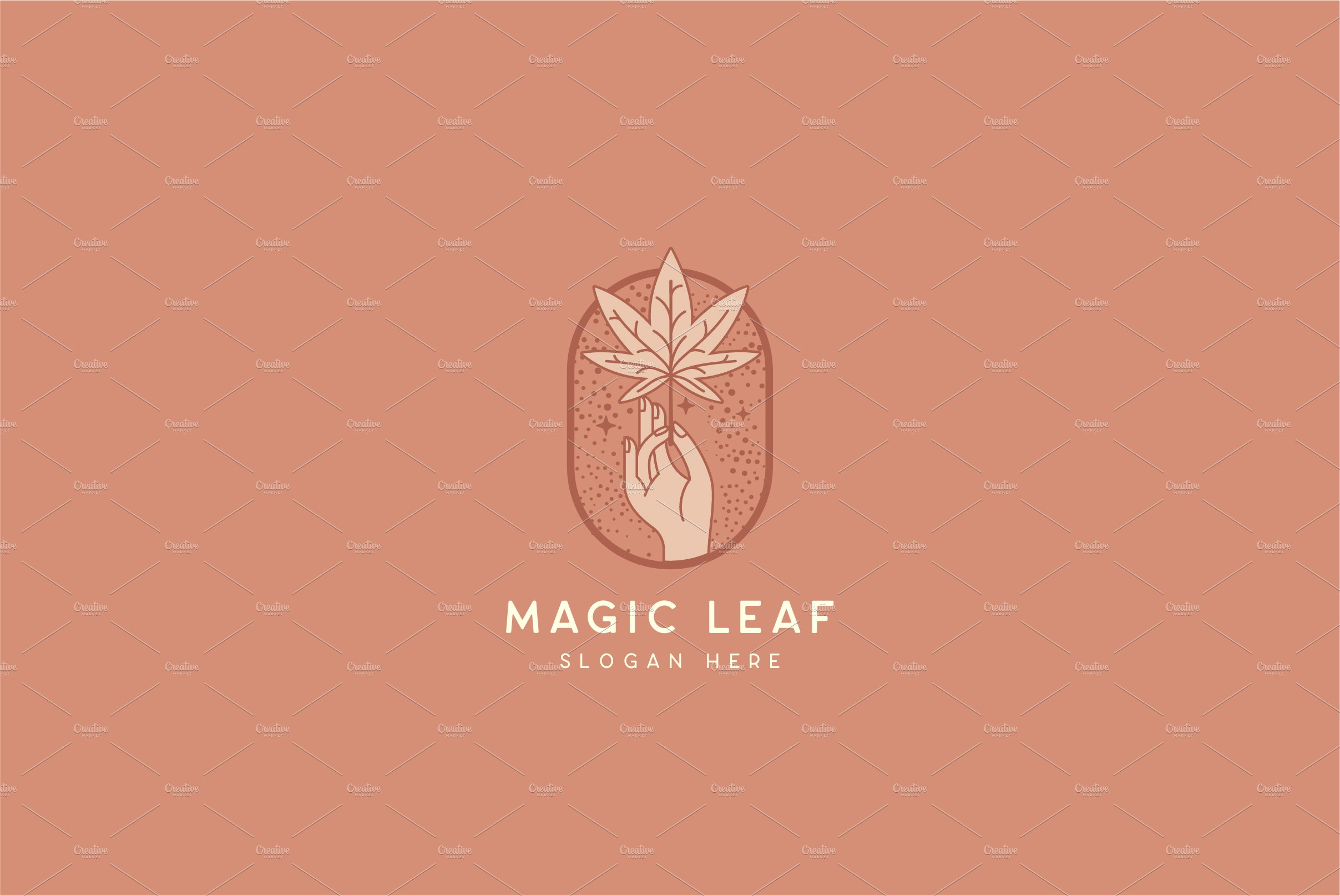 Magic Leaf Cannabis Logo Template preview image.