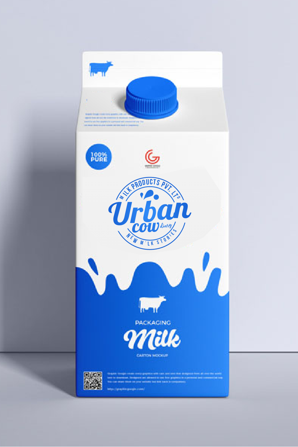 Urban Cow – Dairy Farm Logo Design pinterest preview image.