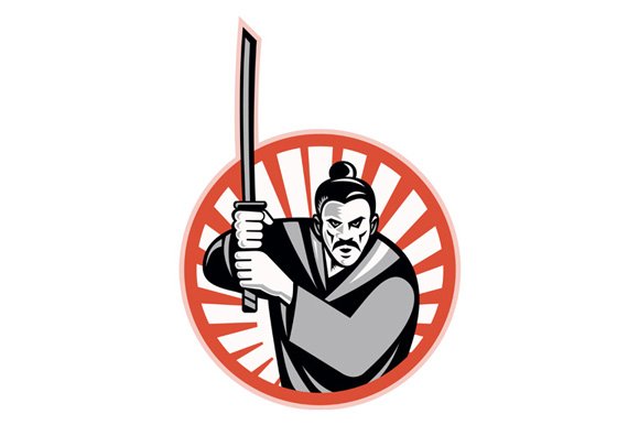 Samurai Warrior Sword Retro cover image.