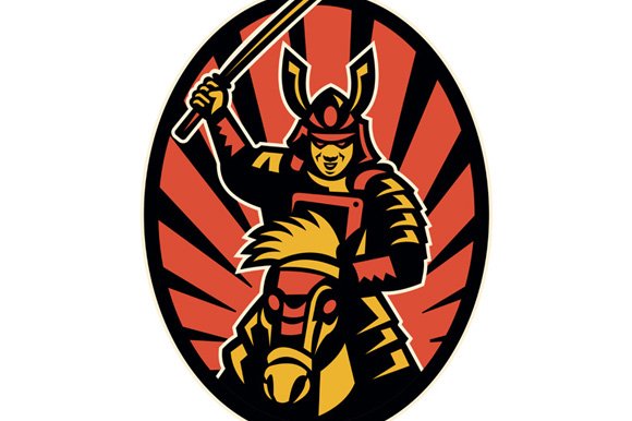 Samurai Warrior Riding Horse Katana cover image.