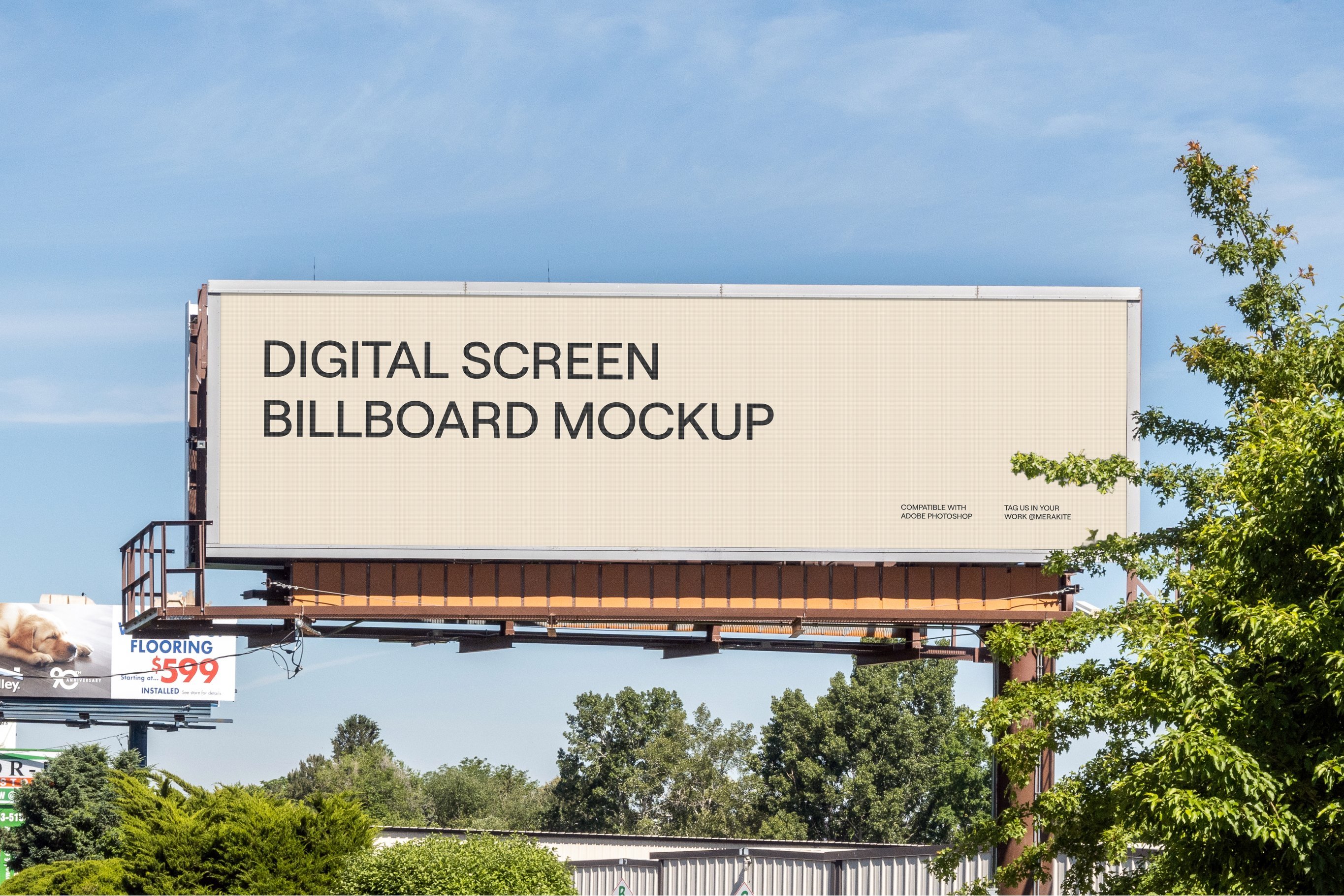 long digital led screen billboard mockup 116