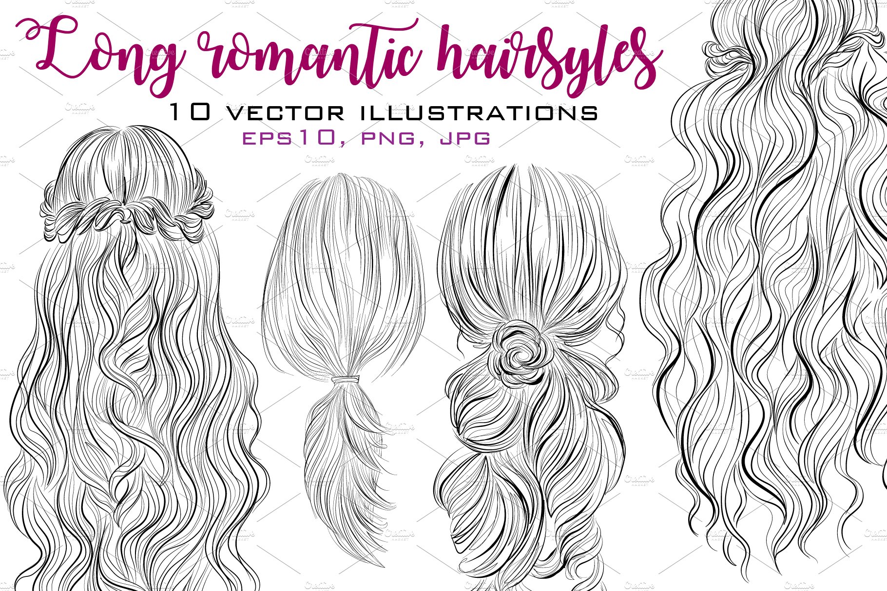 10 Long romantic hairstyles cover image.