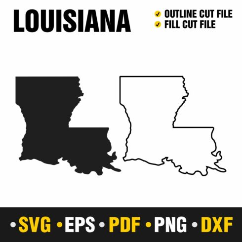 Louisiana SVG, PNG, PDF, EPS & DXF cover image.