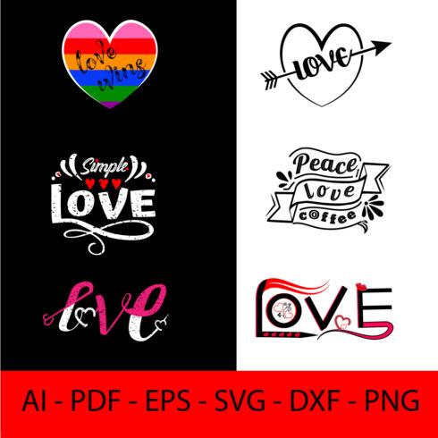 Love T-Shirt Design Bundle Vol- 1` cover image.