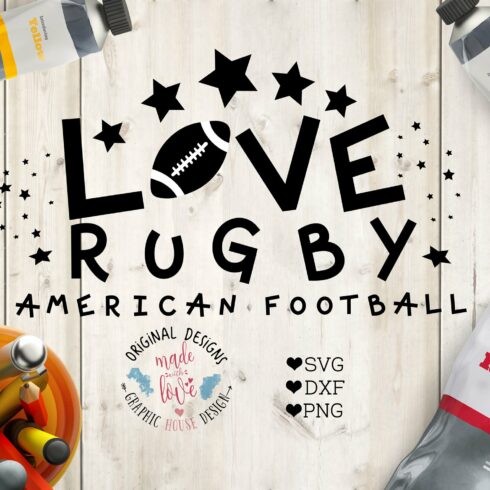 Love Rugby American Football SVG cover image.
