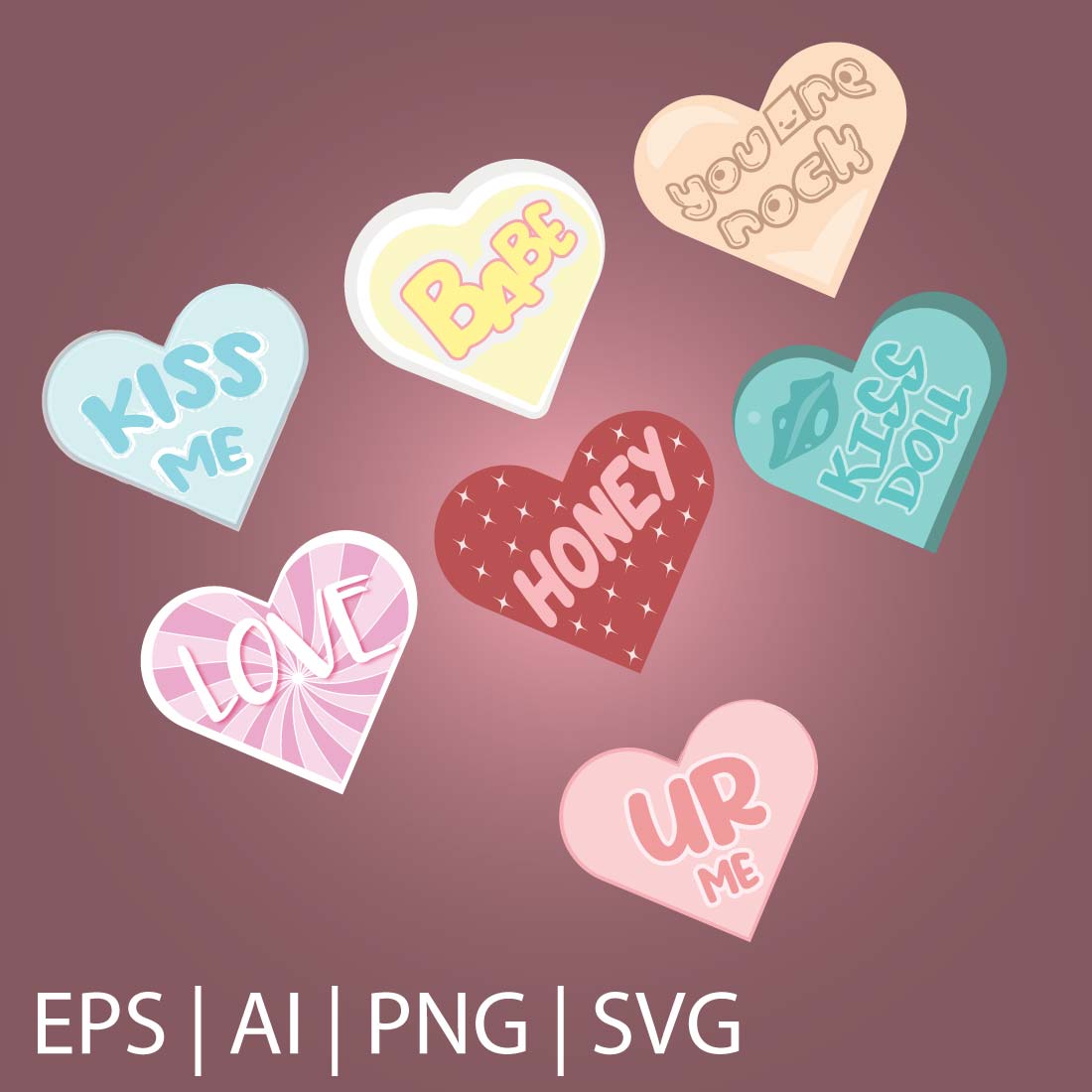 Lovely conversation vector hearts collection preview image.