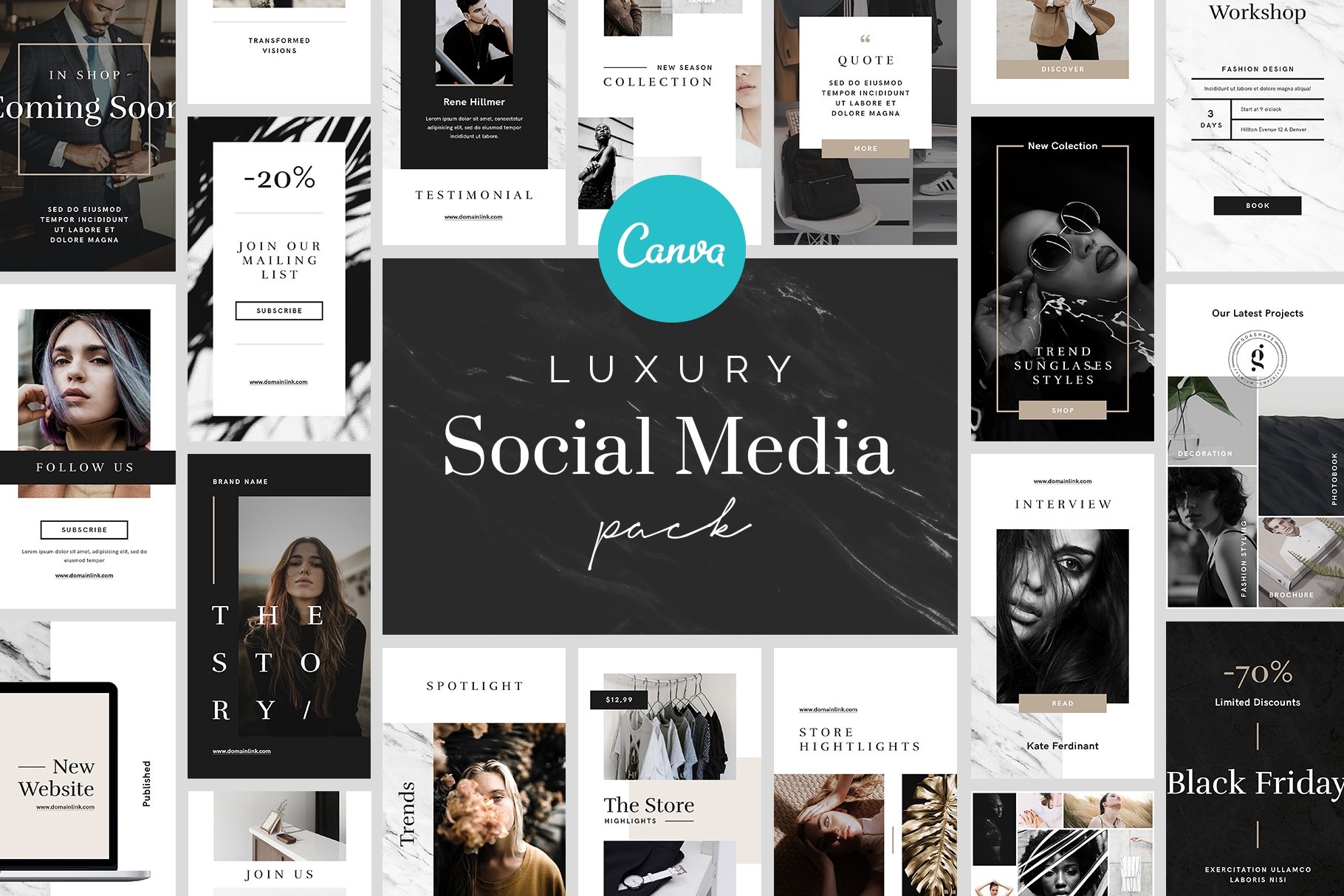 Canva Luxury Socia Media Instagram cover image.