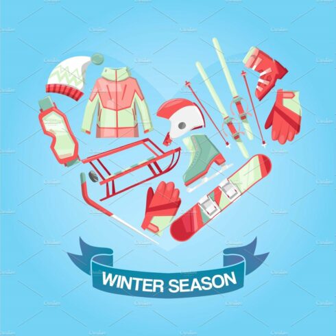 Winter season banner vector cover image.