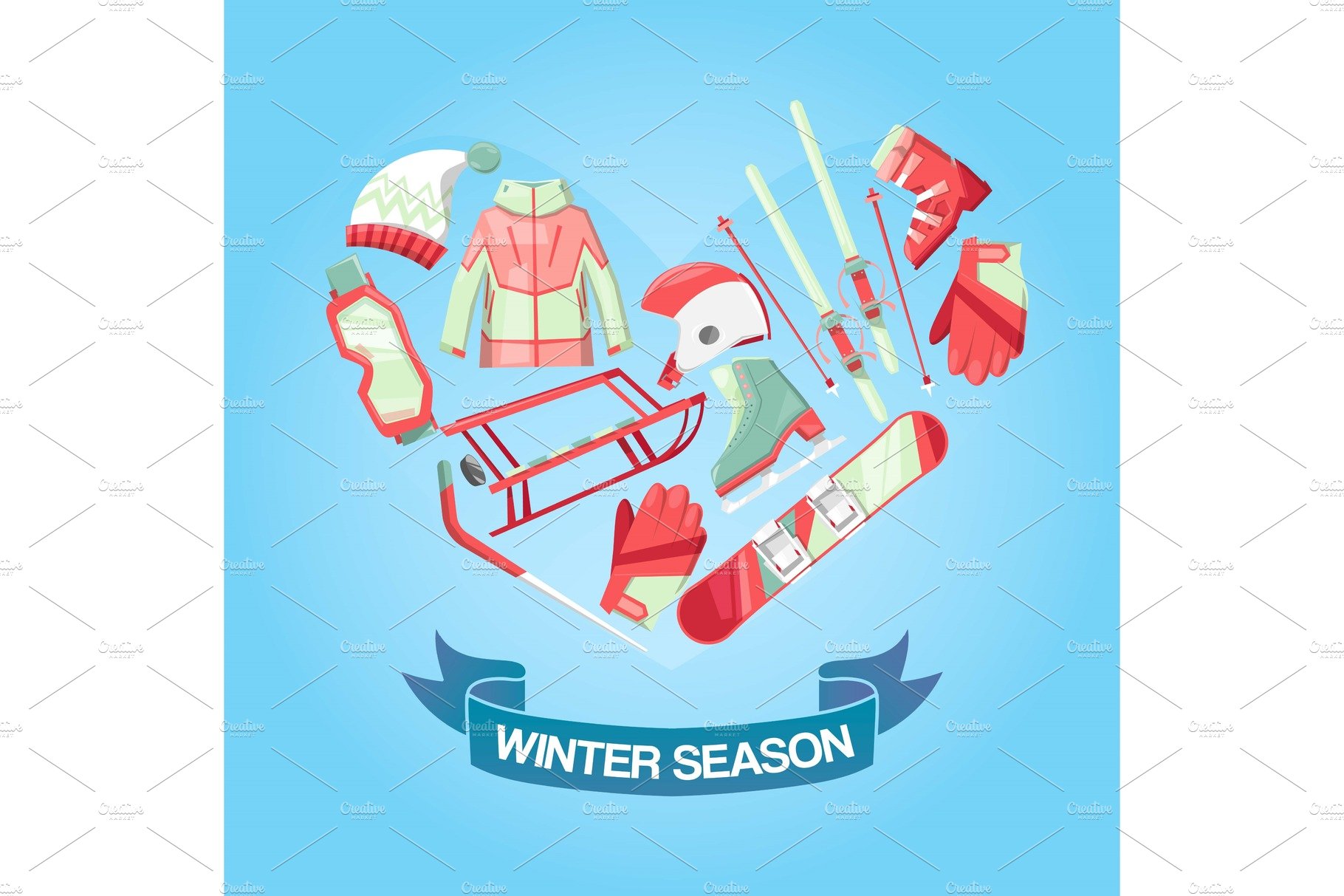Winter season banner vector cover image.