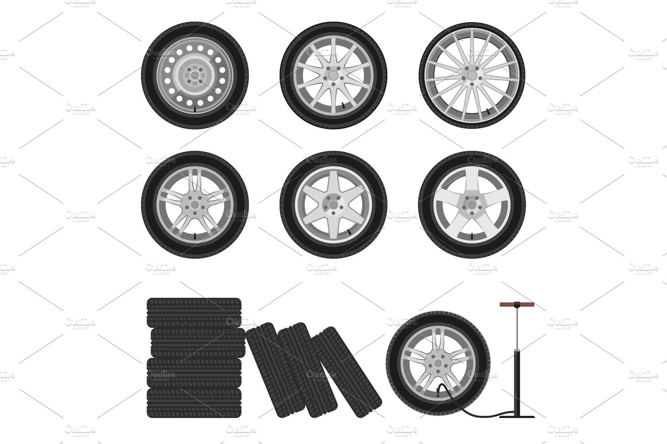 Auto wheels set. cover image.