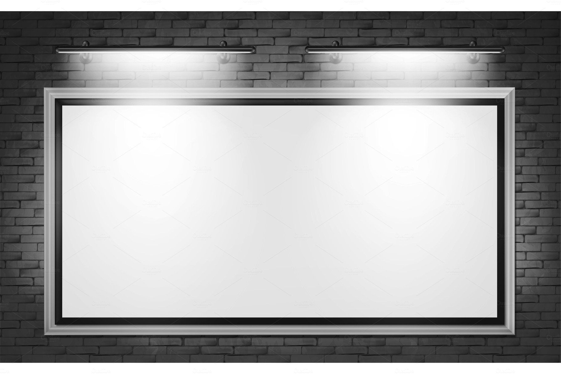 Blank billboard display on brick cover image.