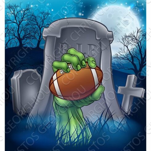 Football Zombie Halloween Graveyard Concept cover image.