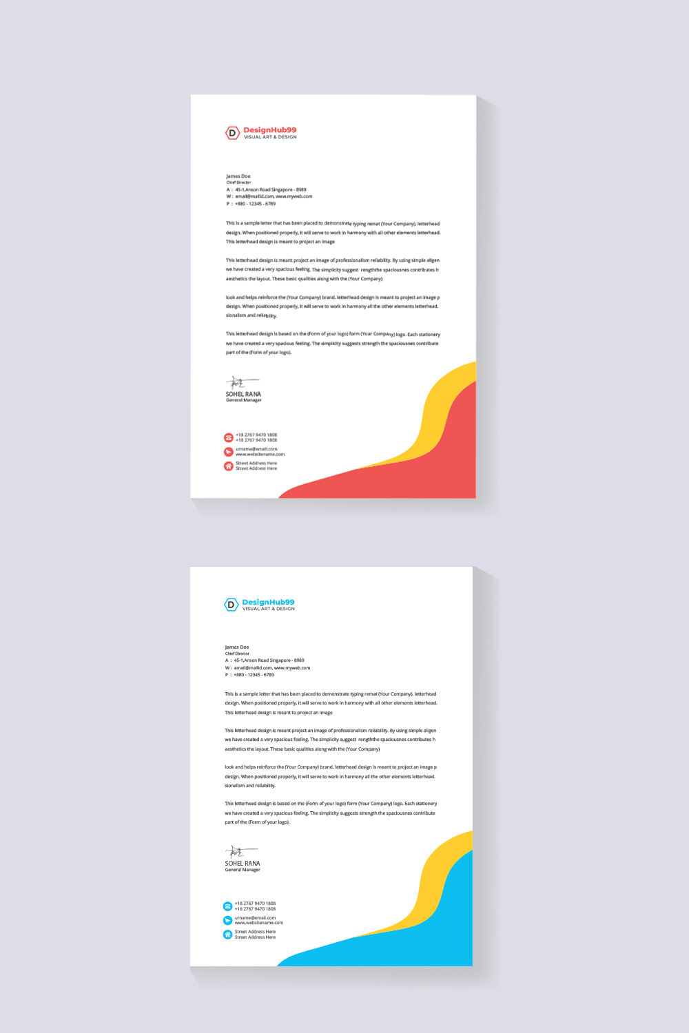 business letterhead design pinterest preview image.