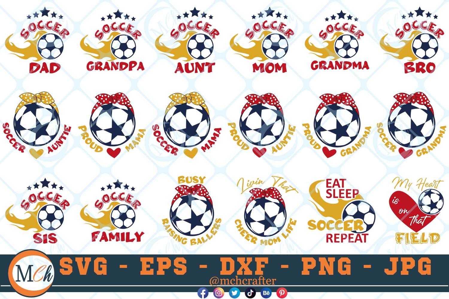 Soccer SVG Bundle Soccer Family SVG cover image.