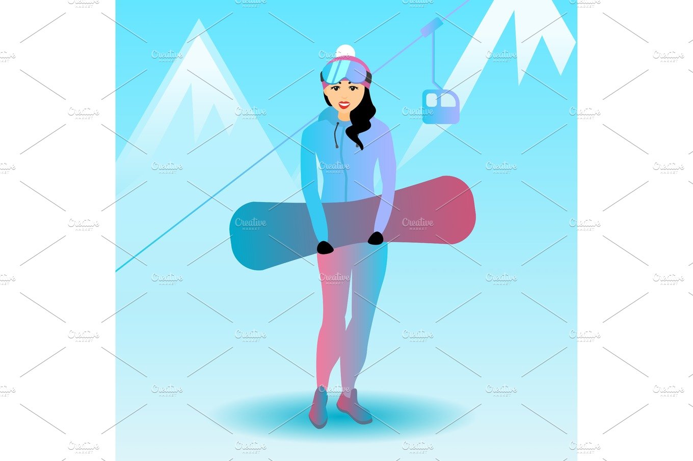 Female snowboard character. cover image.