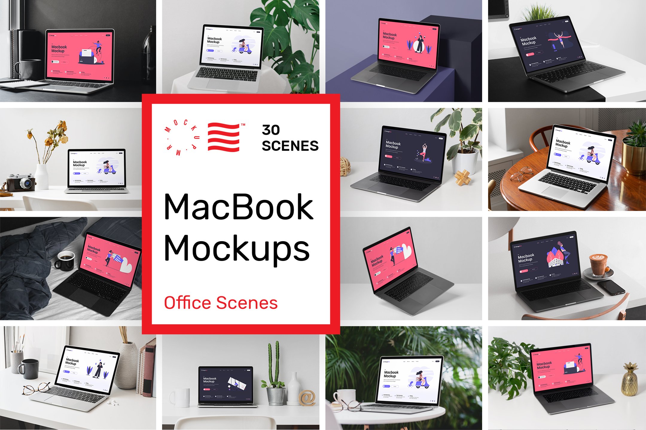 MacBook Mockups - Workspace Mockups cover image.
