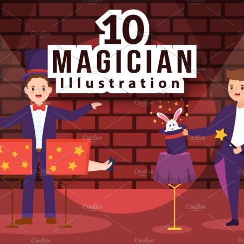 10 Magician Illusionist Illustration cover image.