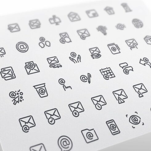 Mail Line Icons Set cover image.