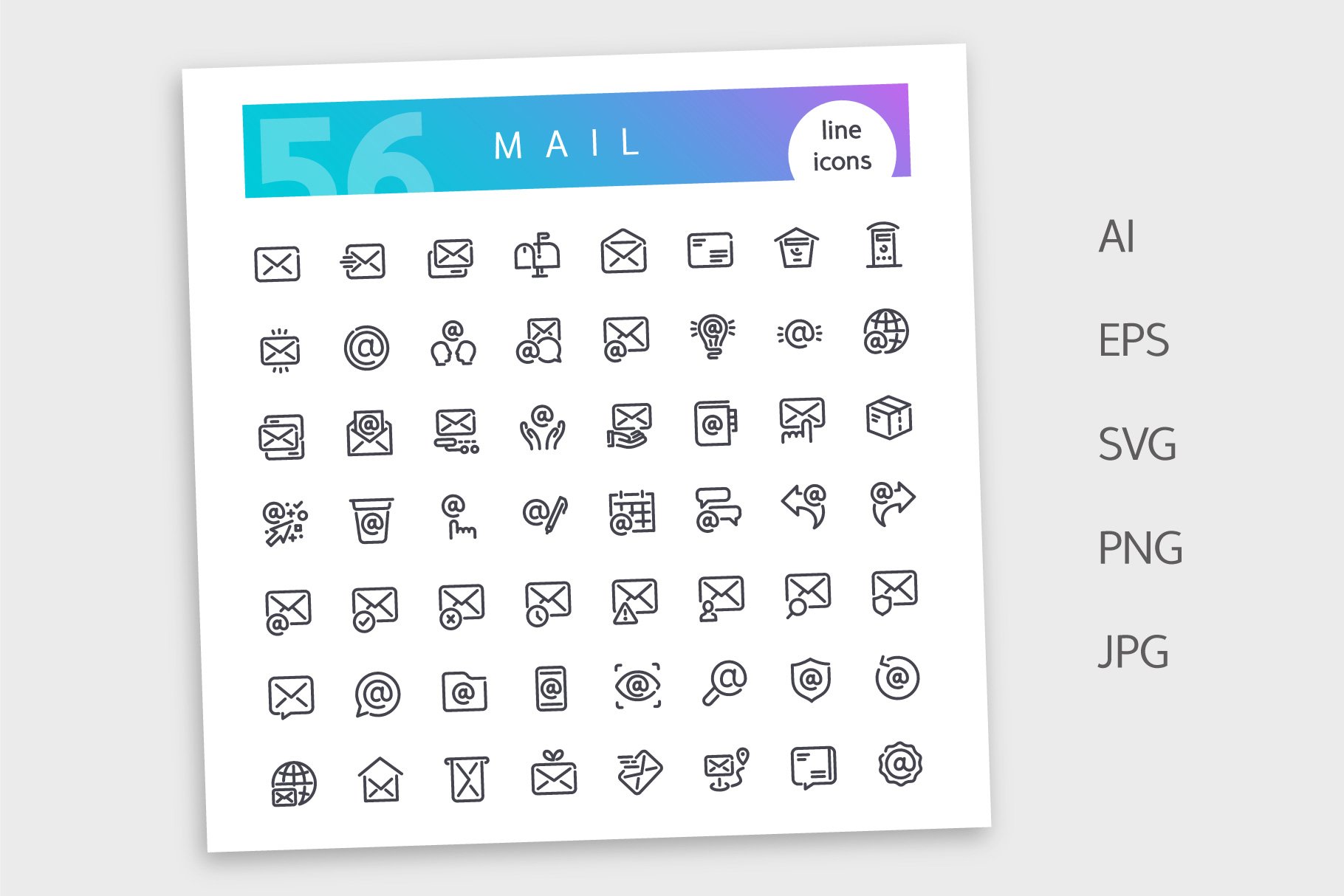 mail line icons set4 5