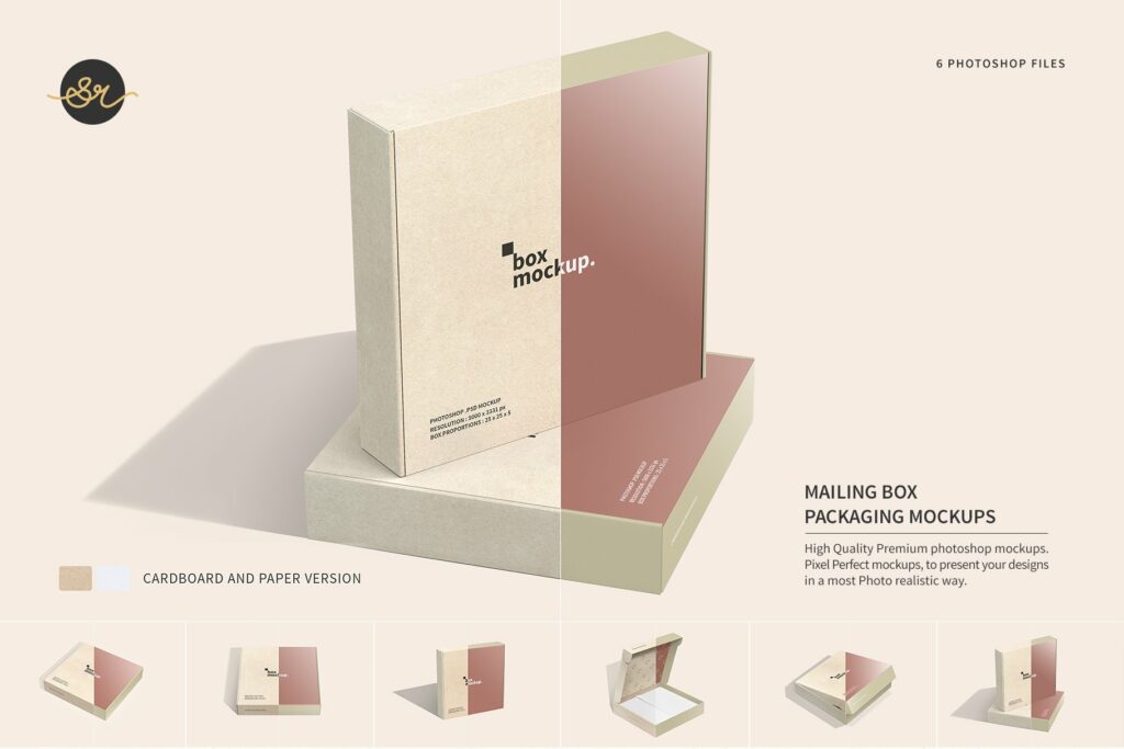 Mailing Box Packaging Mockups – MasterBundles