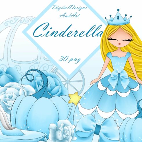 Cinderella clipart cover image.