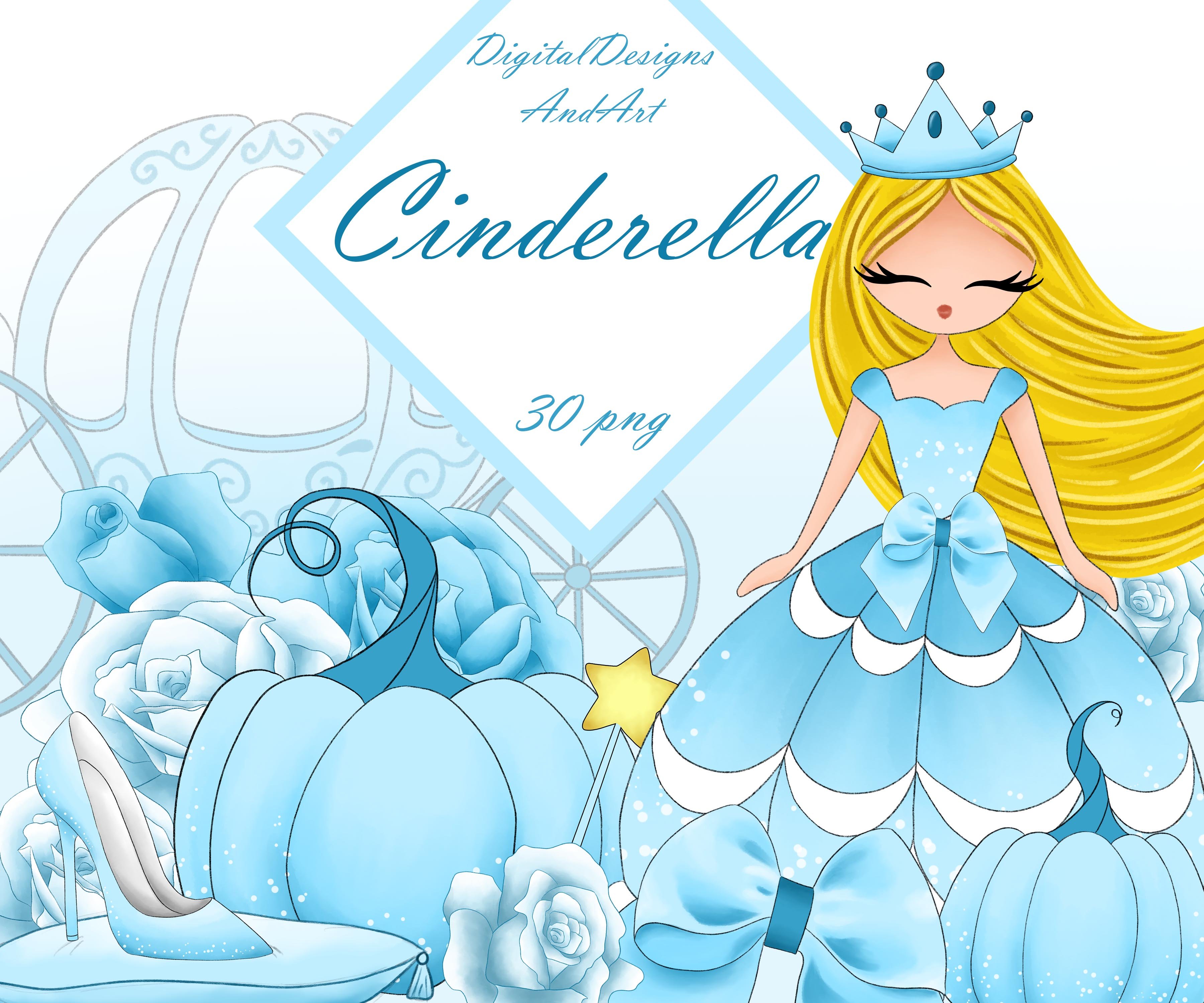 Cinderella clipart cover image.