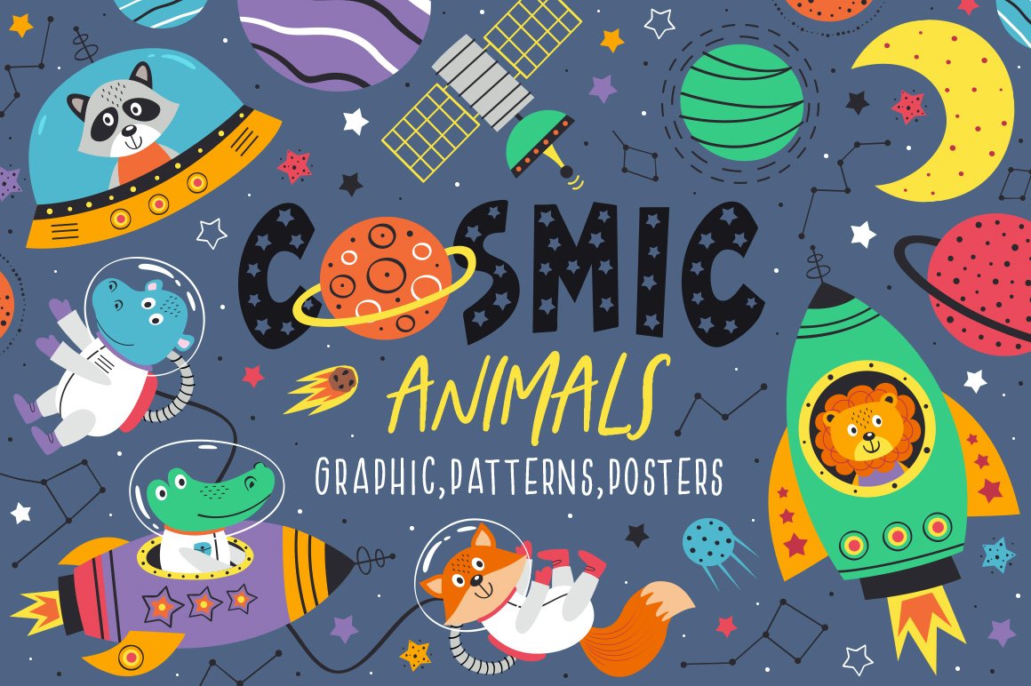 Space animals collection cover image.
