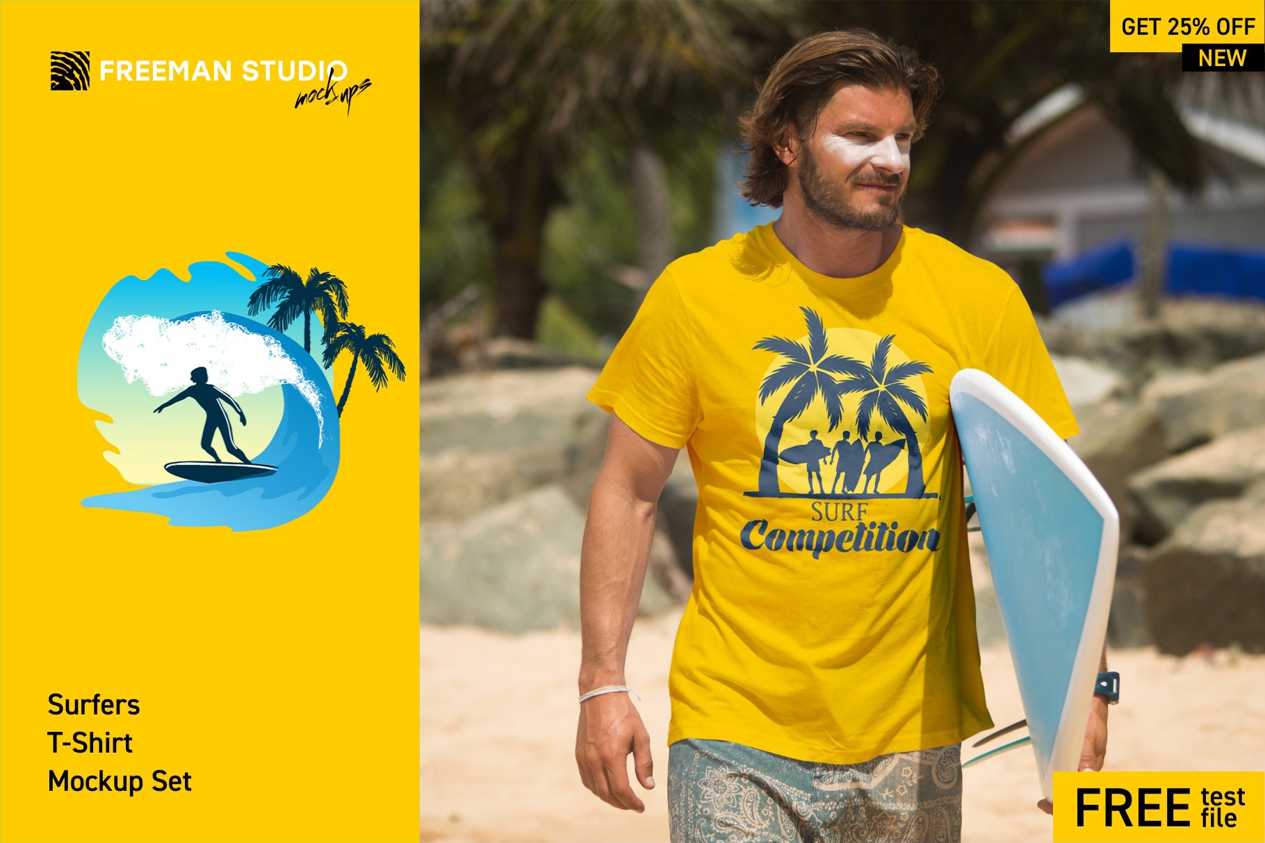 Surfers T-Shirt Mock-Up Set cover image.