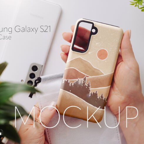 Samsung Galaxy S21 Tough Case Mockup cover image.