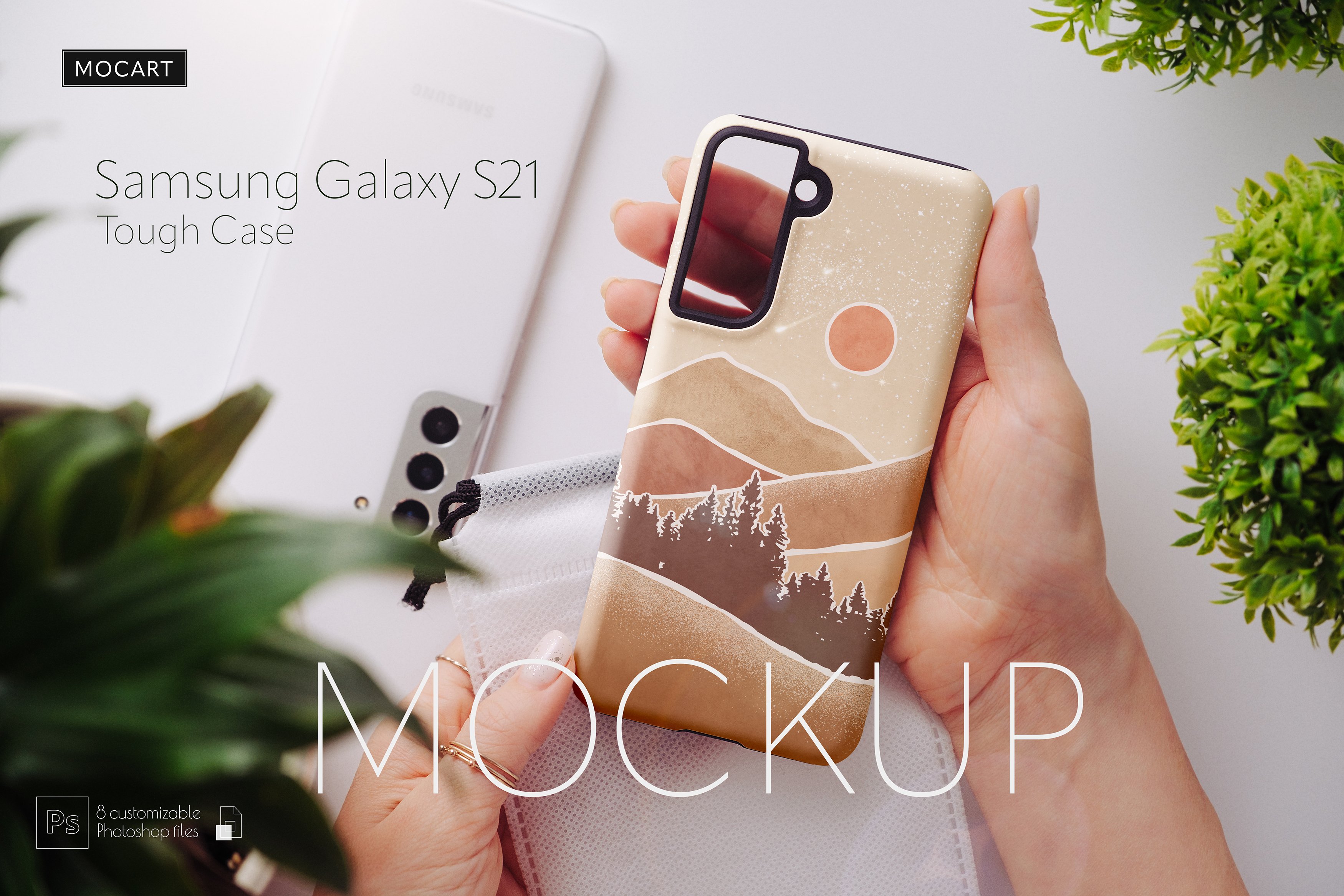 Samsung Galaxy S21 Tough Case Mockup cover image.