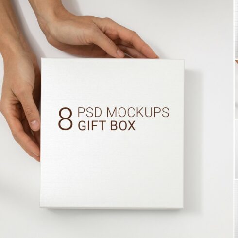 Gift Box Mockup | Wrapping | Layered cover image.