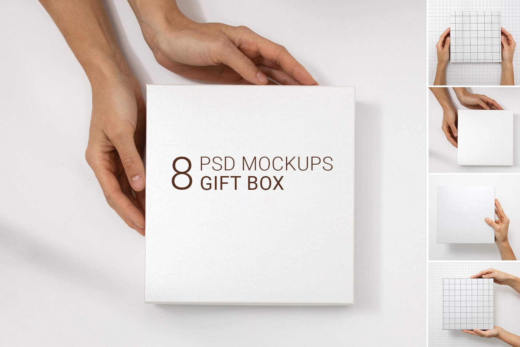 Gift Box Mockup | Wrapping | Layered cover image.