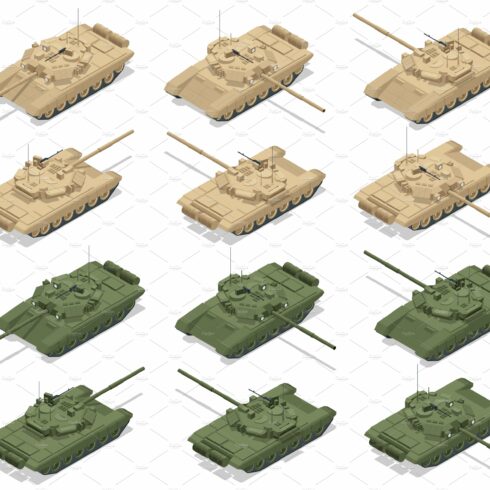 Isometric Main battle tank. The T-90 cover image.