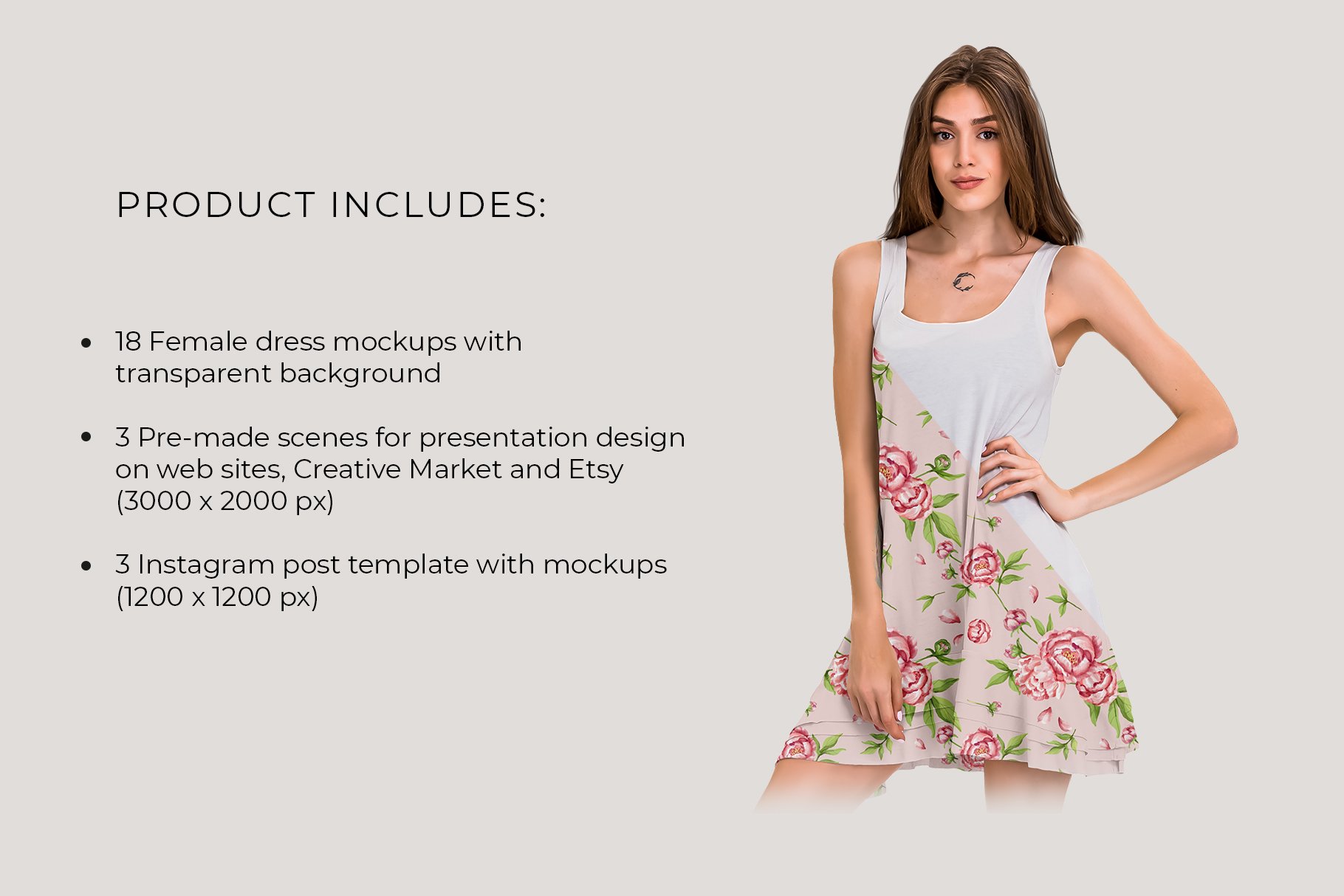 Dress Mockup Template Set preview image.