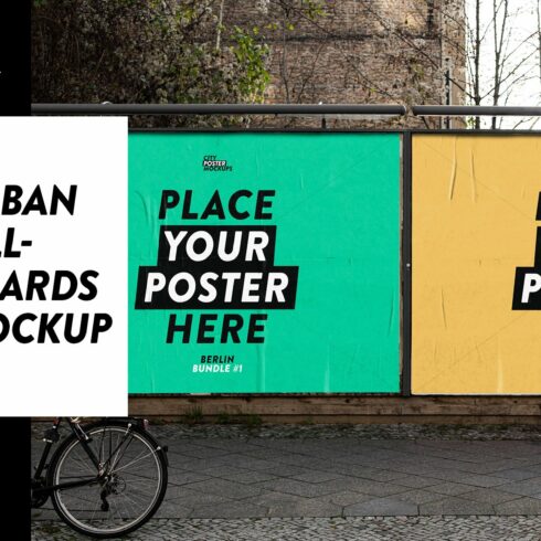 Glued Urban Billboards Mockup cover image.