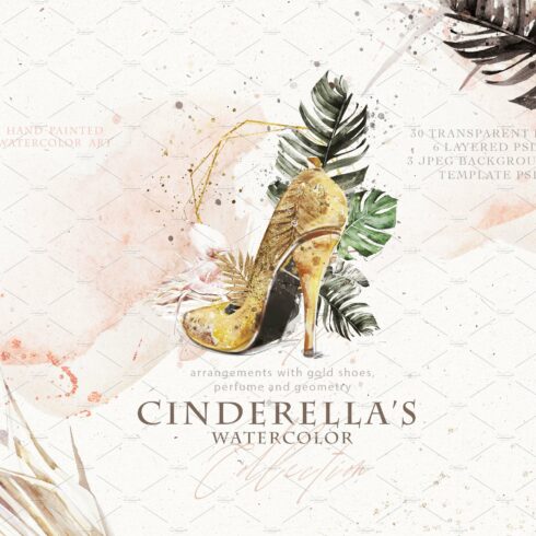 Cinderella shoes watercolor cover image.