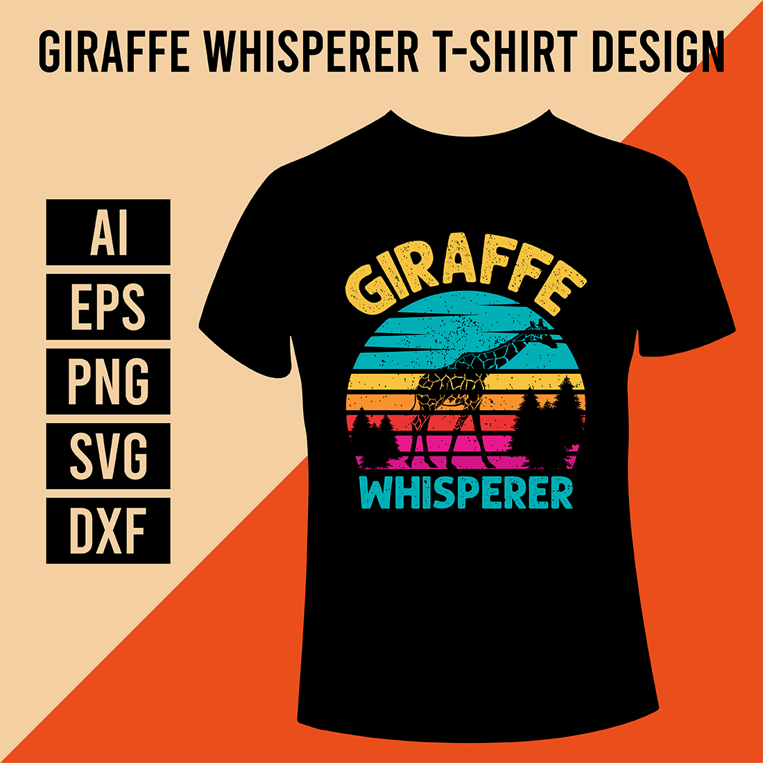 Giraffe Whisperer T-Shirt Design cover image.
