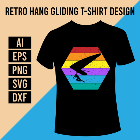 Retro Hang Gliding T-Shirt Design cover image.