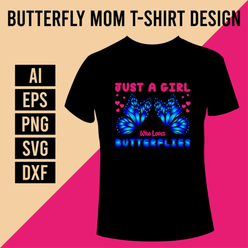 Butterfly Mom T-Shirt Design cover image.