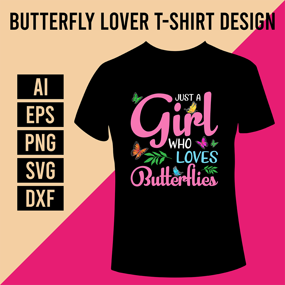Butterfly Lover T-Shirt Design cover image.
