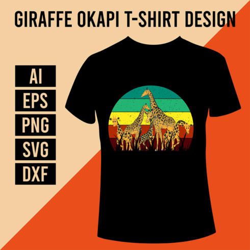 Giraffe Okapi T-Shirt Design cover image.